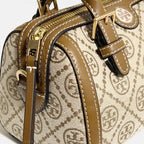 Tory Burch Mini Logo Monogram Duffle Bag in Brown