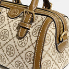 Tory Burch Mini Logo Monogram Duffle Bag in Brown