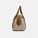 Tory Burch Mini Logo Monogram Duffle Bag in Brown