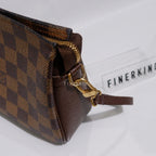 Louis Vuitton 2003 Damier Ebene Trousse Pochette Makeup Handbag