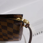 Louis Vuitton 2003 Damier Ebene Trousse Pochette Makeup Handbag
